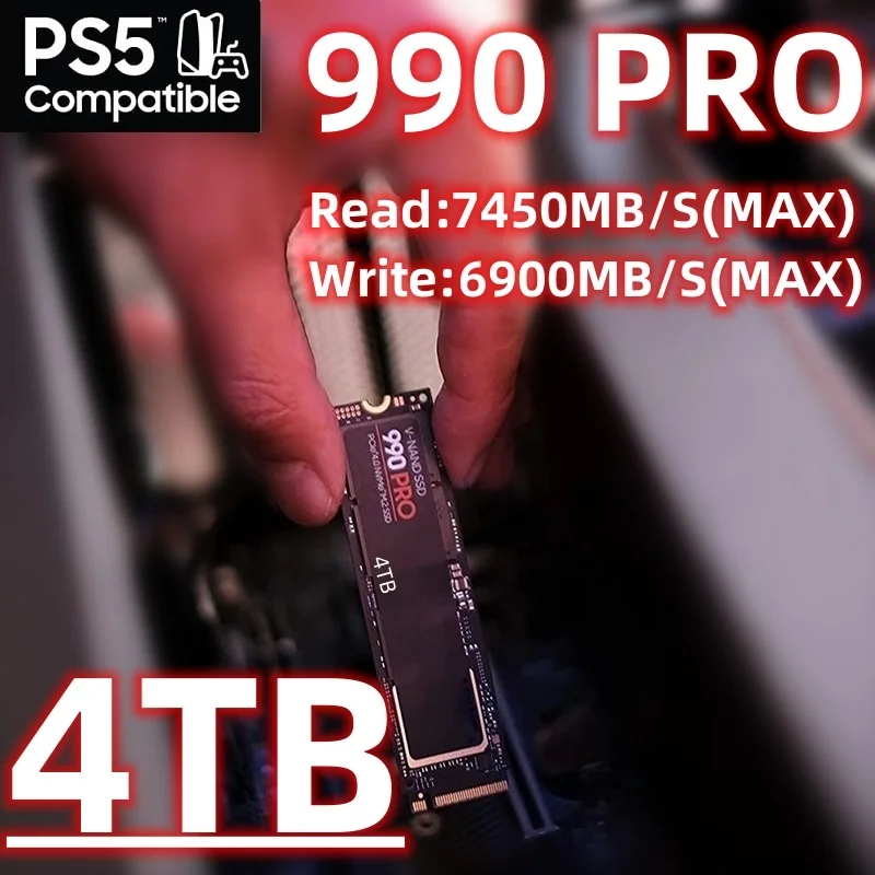 

Новинка 2023 года, Внутренний твердотельный диск 990 PRO, 1 ТБ, Φ, 4 ТБ, SSD, M2 2280 PCIe Gen 4,0X4 NVMe 1.3c 250 дюйма, для компьютера