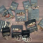 Серьги-бабочки геометрической формы с жемчугом в форме сердца женские простые серьги с-образной формы большие серьги набор из 9 пар корейские серьги ювелирные изделия