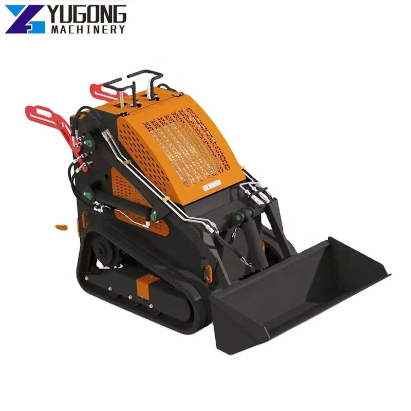 Небольшой фронтальный погрузчик с бортовым поворотом и навесом для ковша