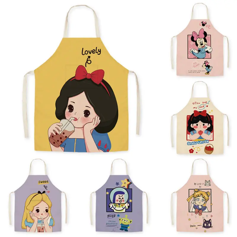 

Аниме Kawaii Disney фартук Белоснежка Микки домашняя кухня готовка чистая водонепроницаемая смазка защита для ресторана Рабочая одежда