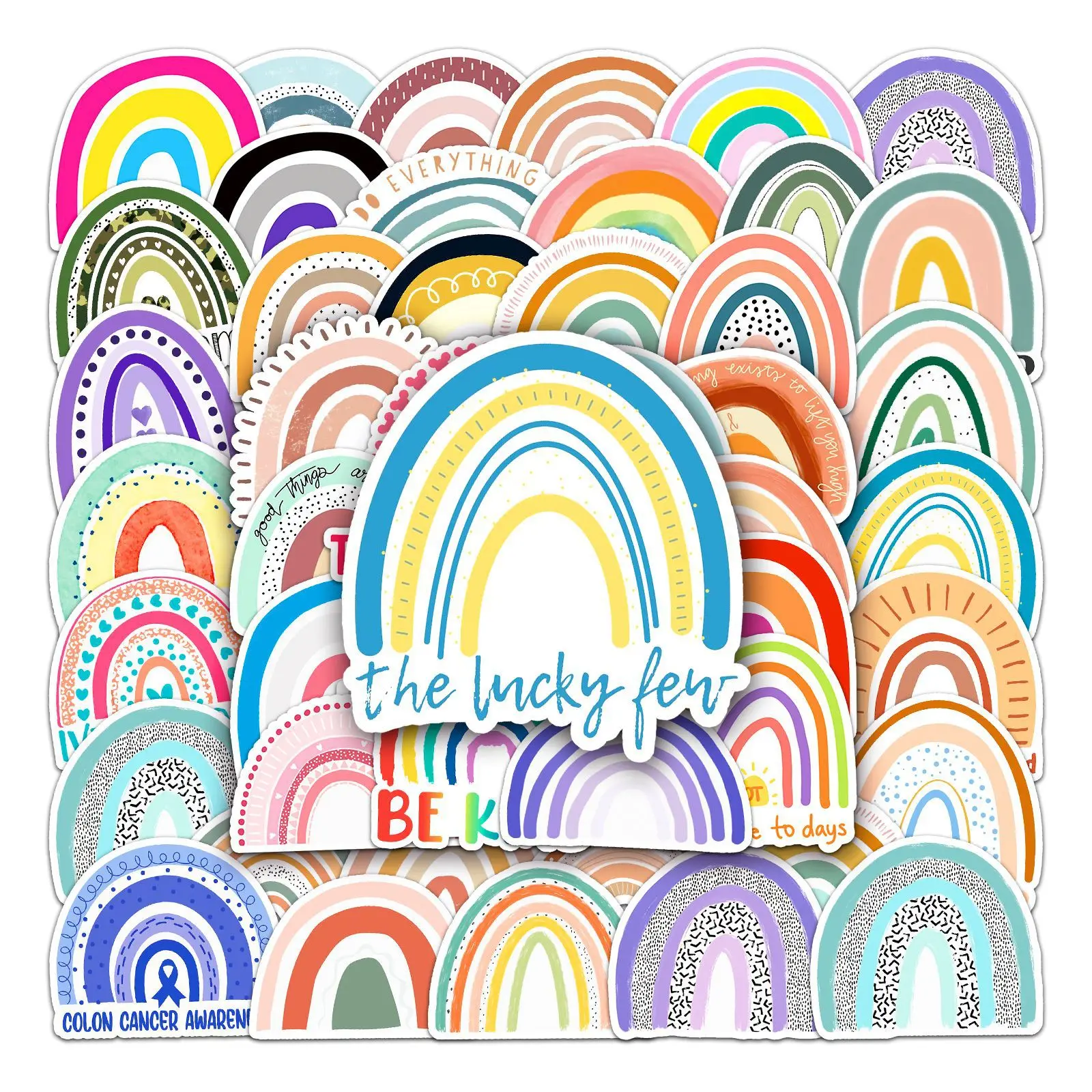 

10/30/50PCS New Trendy Cartoon Rainbow Bridge Sticker Pack Skateboard Guitar Decoration DIY iPad PVC Toy Graffiti Decal Wholesal