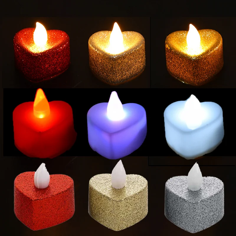 

6Pcs LED Candles Light Love Electronic Candles Light Tea Light Battery Powered Home Valentine's Day Birthday Party Decorations