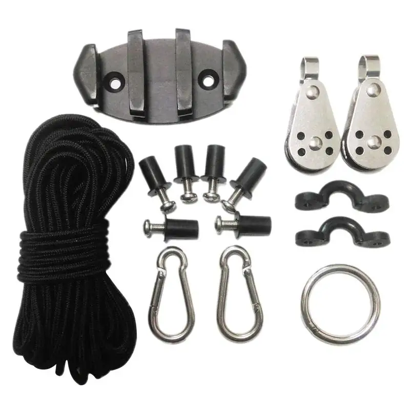 

Water Sports Kayak Canoe Anchor Trolley Kit Kayak Anchor Stabilization Kit Strong Durable Rope Buckle Set Accessories