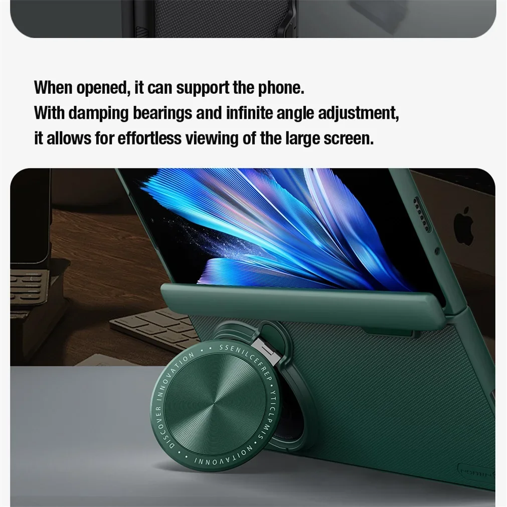 Фото Чехол для Vivo X Fold 3 Pro NILLKIN, матовый щит, опора для камеры, откидной держатель объектива 180 ° Складной чехол для Vivo X Fold3 №3