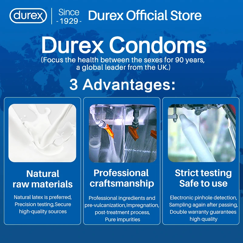 Durex натуральный латекс для пар взрослые 18 дюймов каучук латексный рукав пениса