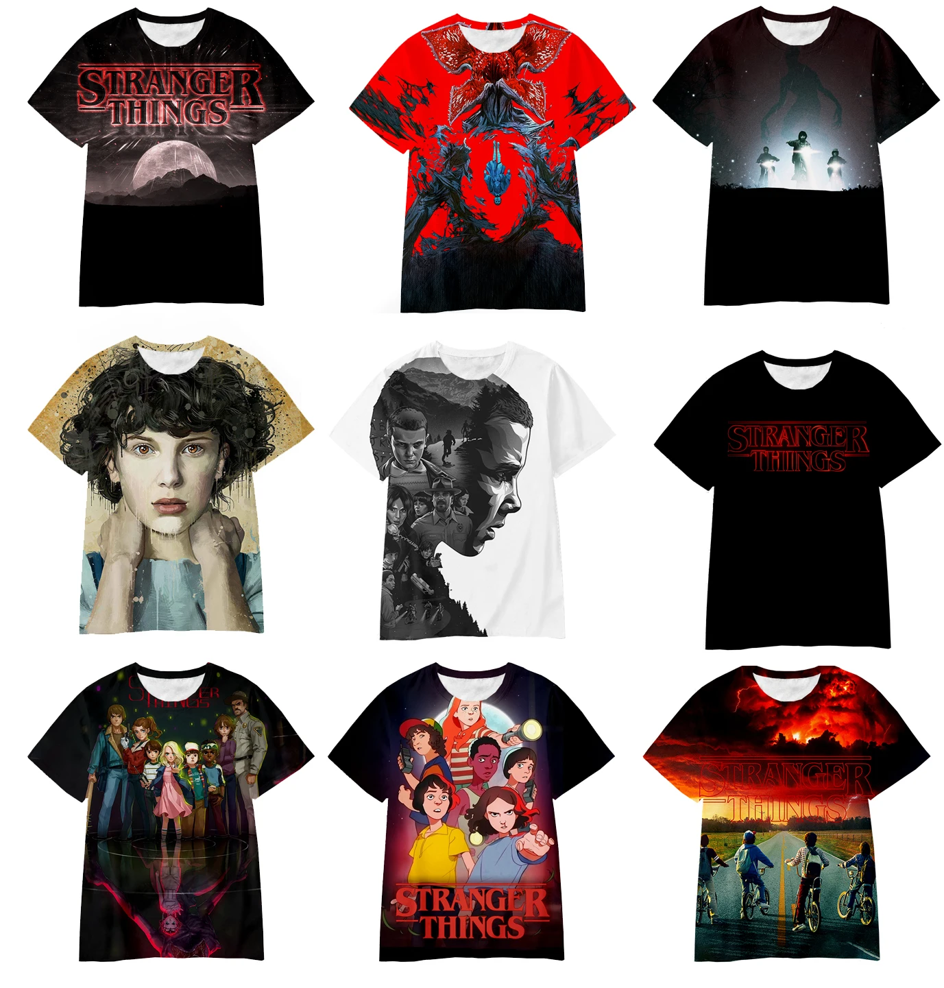 

2022 summer cool new T-shirt Stranger Things Hellfire Club 3D printed costume show the same short-sleeved oversized