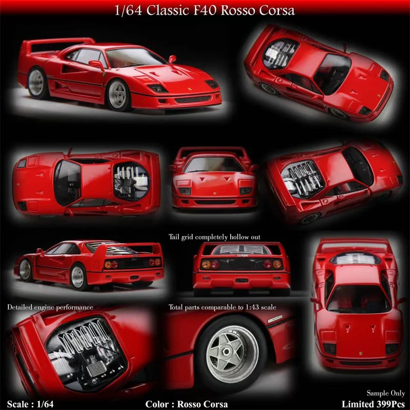 

MY64 1:64 Classic F40 Rosso Corsa limited399 Diecast Model Car
