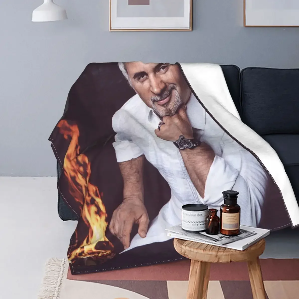 Плед Valery Meladze в шотландскую клетку украшение подарок певец легкое тонкое