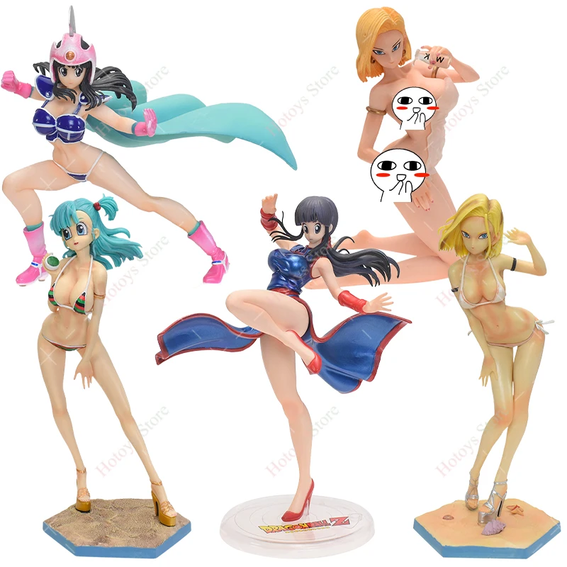 

New Arrival Dagon Ball Z Android 18 Lazuli Bath Towel Bikini Sexy Girl Dolls PVC Action Figure Bulma Chichi Cheongsam Model Toys