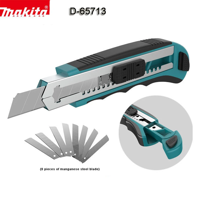 

Makita Folding Utility Knife Aluminum Alloy Paper Cutting Portable Cutter Tool Quick Change Makita Folding [10 blades] B-65501