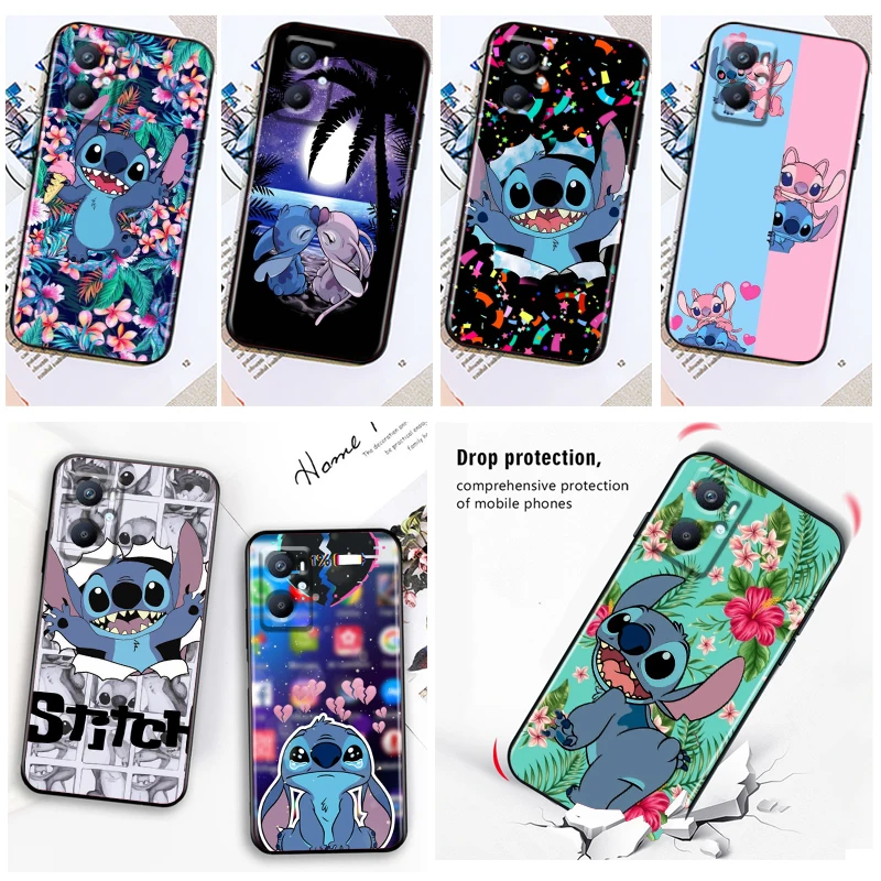 

Disney Cartoon Stitch Phone Case Black For OPPO Find X5 X3 X2 Neo Lite A96 A57 A74 A76 A72 A55 A54S A53 A53S A16S A16 A9