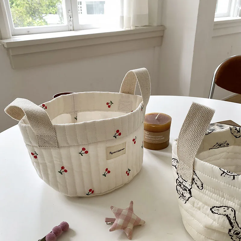 

2022 Spring New Diaper Bags Cotton Mommy Bags Cherry Print Diaper Bags Toy Storage Bag