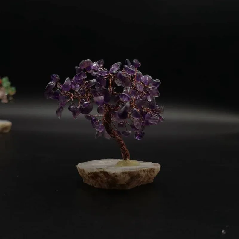 Камень хрусталь агат дерево удачи чистые ремесла ручной работы здоровье рейки