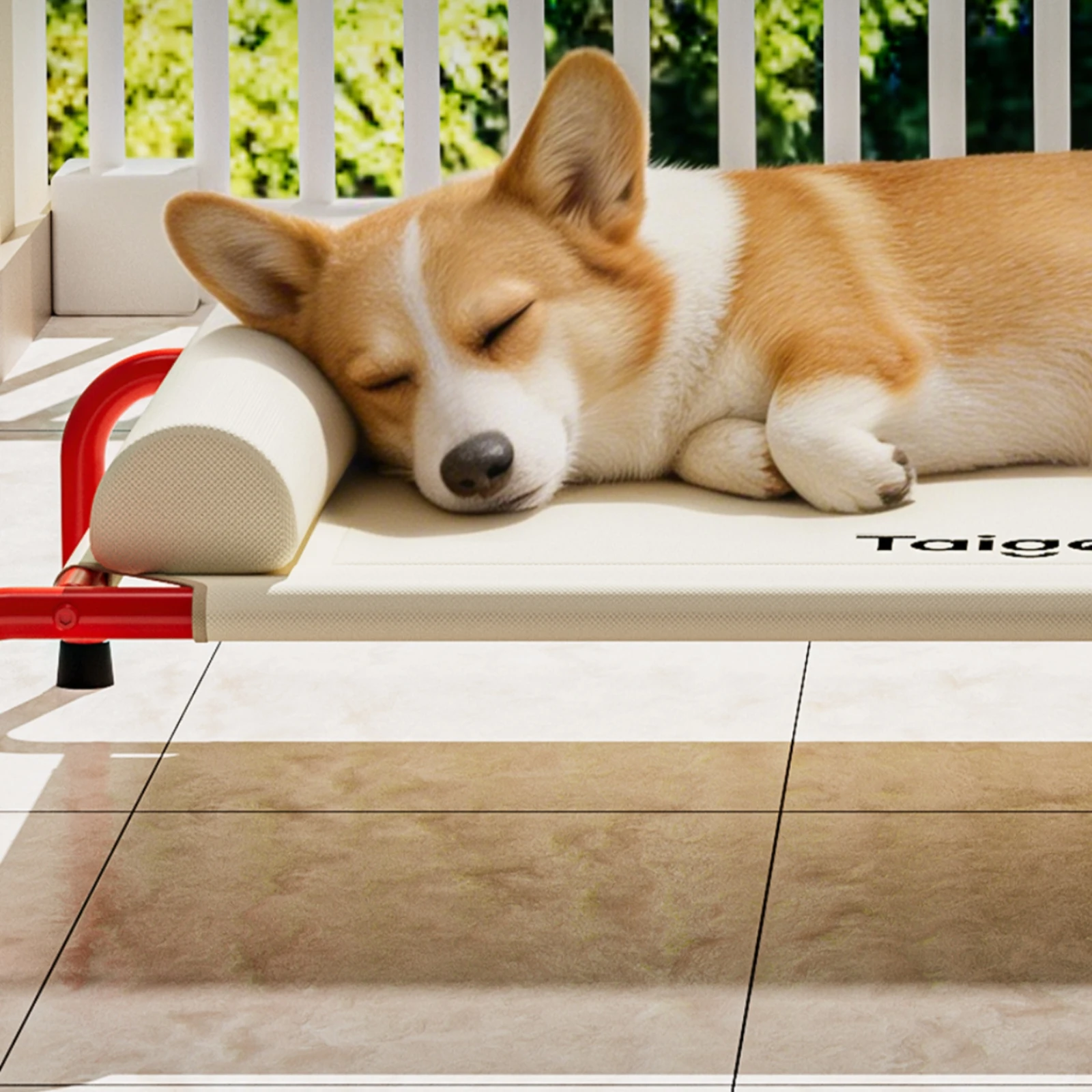 Подъемная кровать для собак с загнутыми боковинами и черными заглушками, приподнятая кровать для собак (art.: 3920db1efada9) - 3920db1efada9