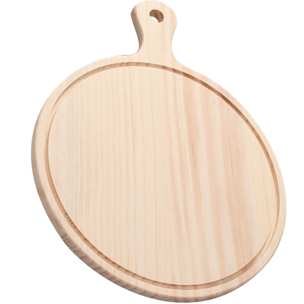 

Bread Tray Steak Plate Wooden Chopping Board Storage Round Trays Food Holder Kitchen Gadget Pizza Plates Fruit