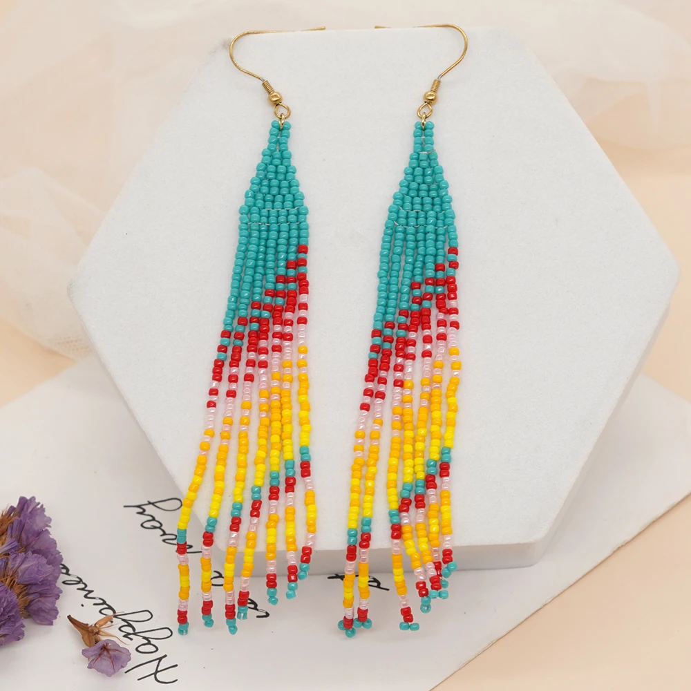 

YASTYT 2023 New In MGB Beaded Tassels Beaded Earring For Women Boho Handmade Bohemian Jewellery Summer Beach