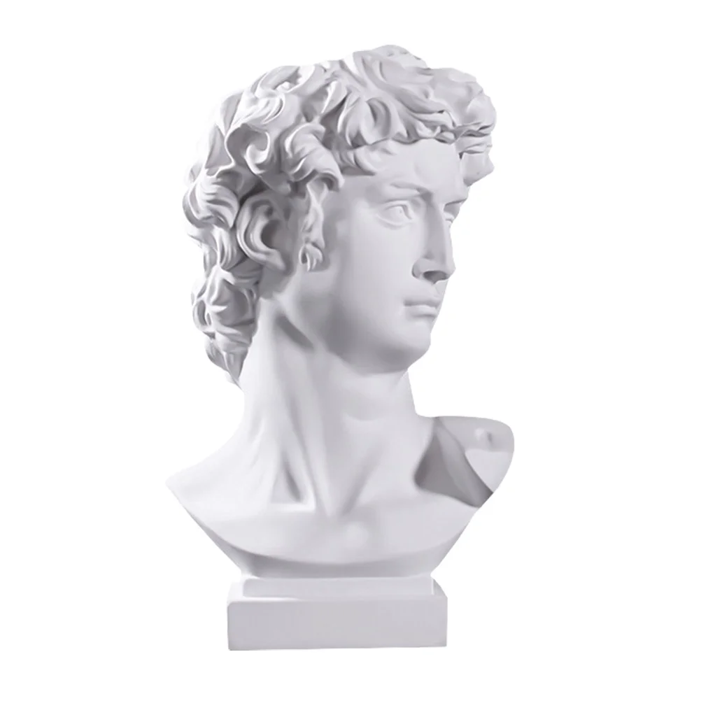 

Head Vase Flower Planter Statue Greek Resin Pot David Bust Sculpture Face Dark Figurine Room Decor Academia Holder Brush