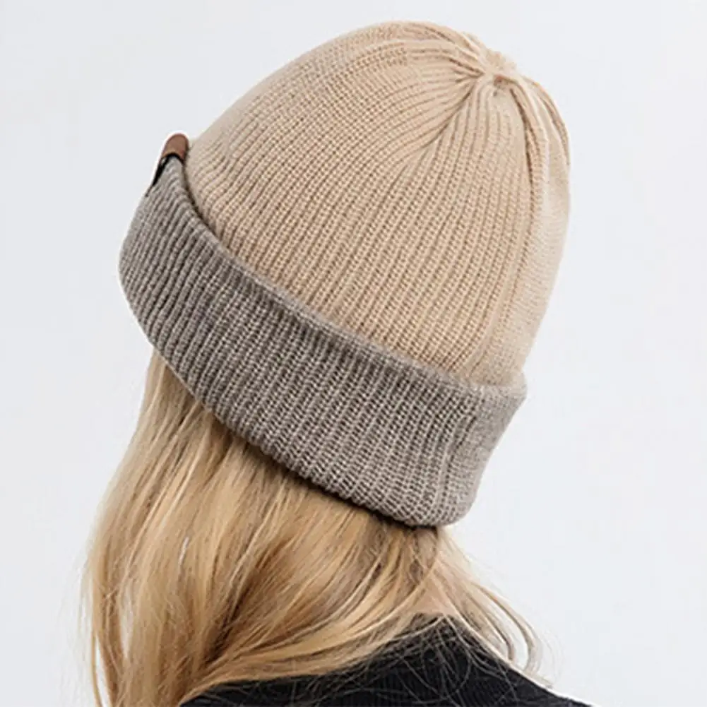 

Warm Cozy Hat Cozy Unisex Winter Hat Knitted Elastic Warm Beanie with Anti-slip Design Double-sided Wear for Women Men Windproof