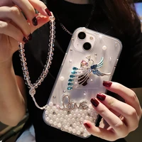 phone case new luxury gems for iphone 11 12 13 pro max crystal diamond jewelry for iphone 13 12 11 with bracelet lanyard case