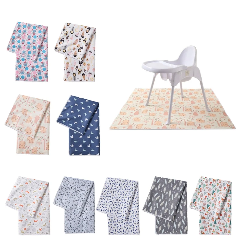 

High Chair Waterproof Splash Mat Floor Protector Non Slip Baby Eatting for Play