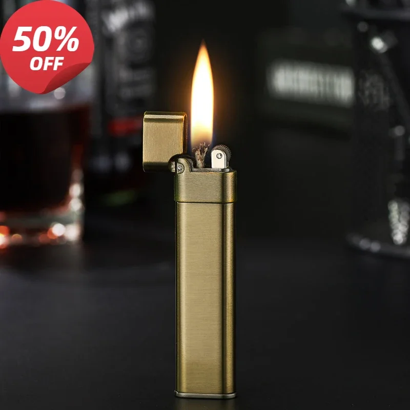 Металлическая мини-ультратонкая керосиновая зажигалка может загружаться в