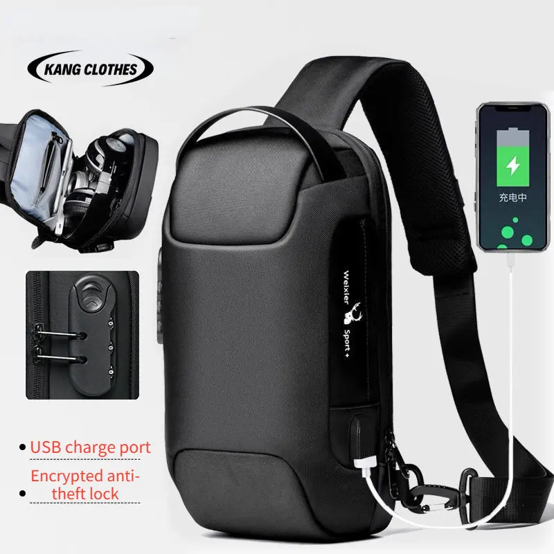 2023 New Multifunctional Crossbody Bag Single Shoulder Bag Anti Theft Travel Waterproof USB Charging chest bag Fashion Backpack