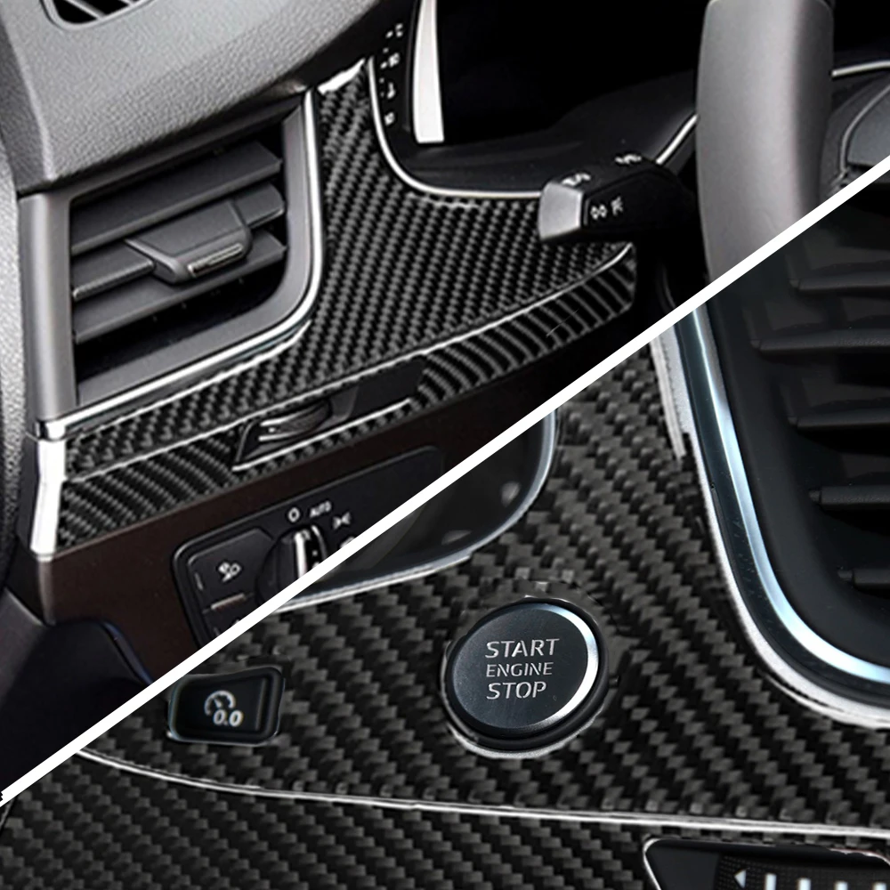 

Автомобильная центральная консоль для Audi Q7 4M 16-19, наклейки из углеродного волокна, рамка с левым рулем, внутренние отделочные панели, автомо...