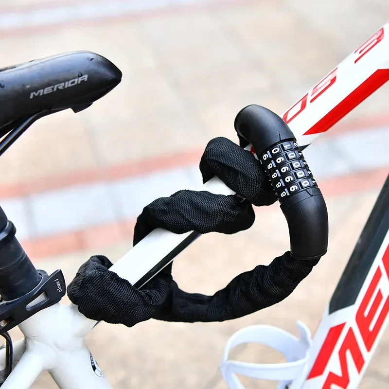 5-значный комбинированный противоугонный велосипедный цепной замок с высоким