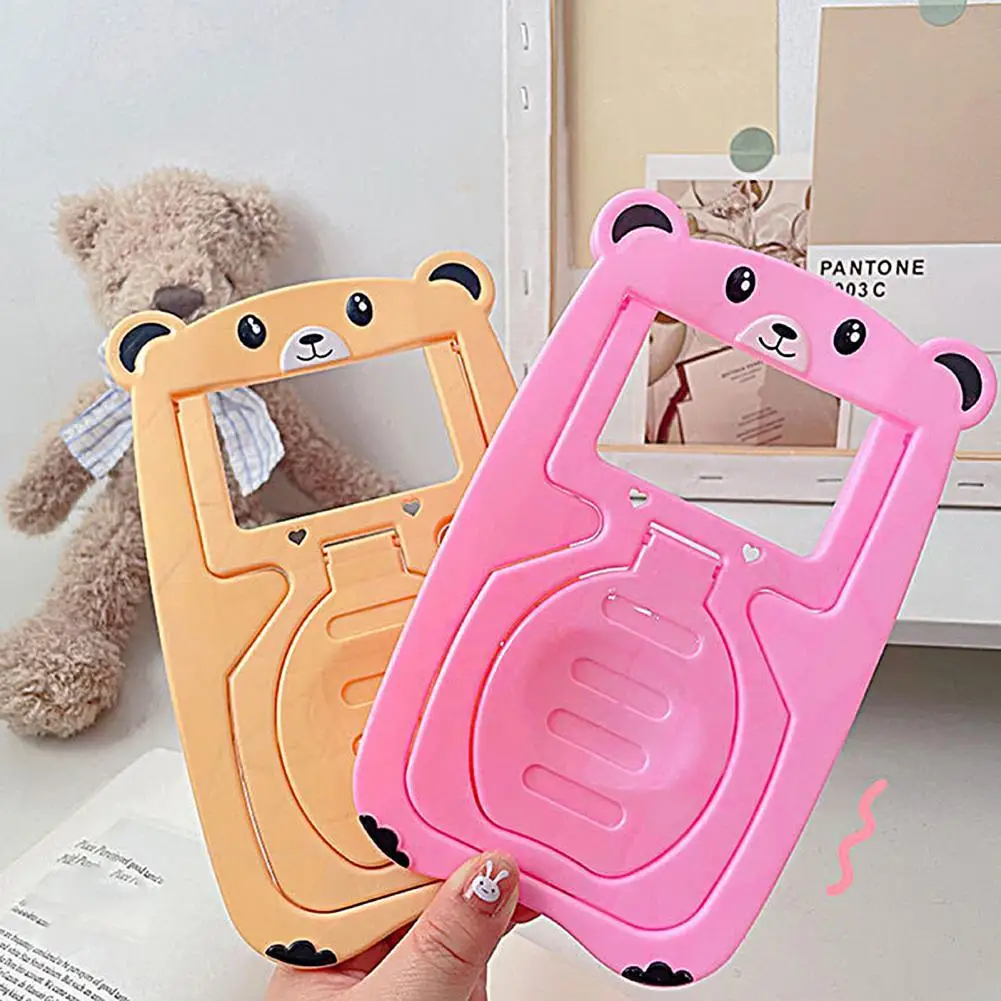 Cell Phone Holder Smooth Edge Mobile Phone Stand Portable Space-saving  Useful Cartoon Bear Chair Phone Holder Lazy Support