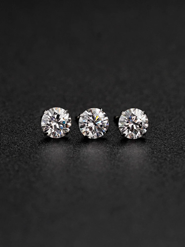 Серьги-гвоздики Super Flash Moissanite F36 из титанового сплава антиаллергенные