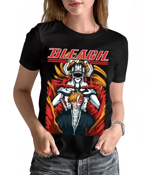 Хлопковая аниме футболка унисекс Camiseta с отбеливателем Vasto Lorde Ichigo