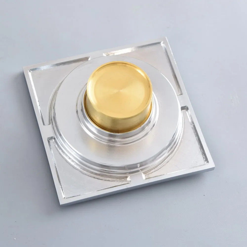 Полированная хромированная латунь квадратный слив для ванной комнаты решетка