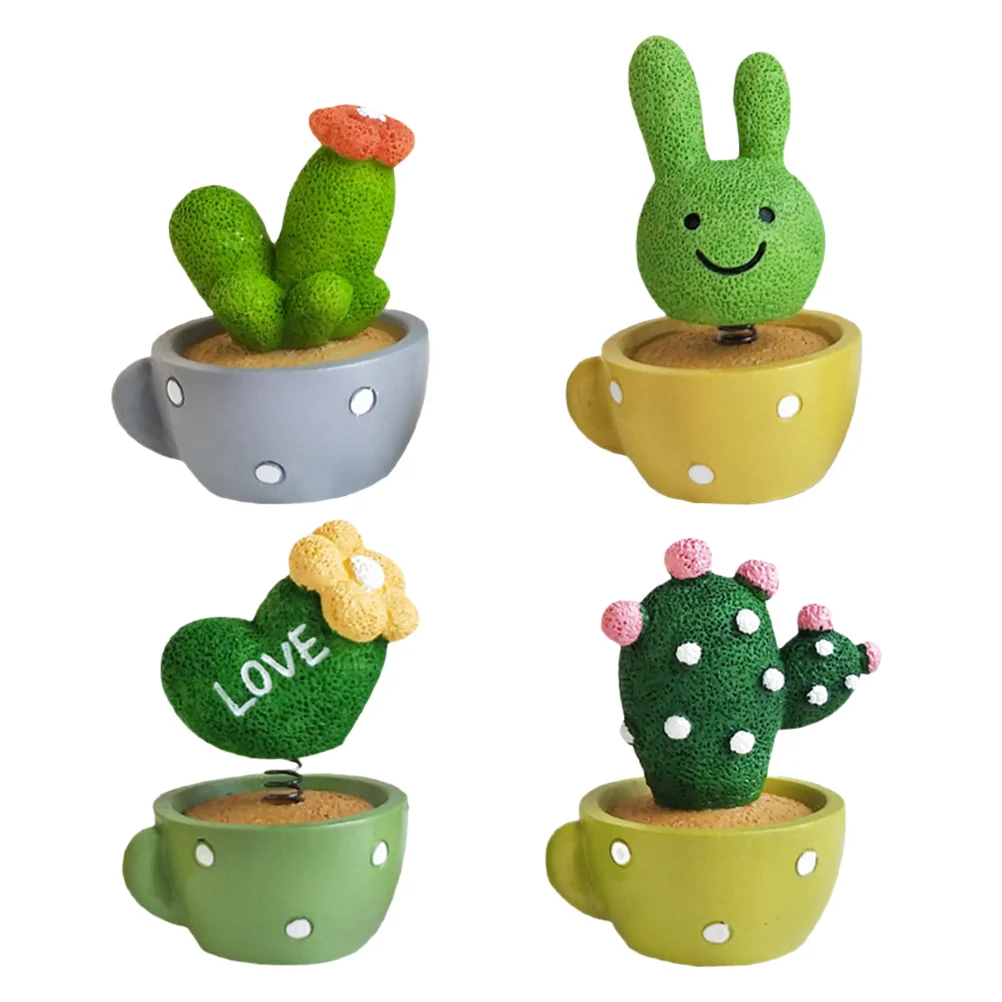 

Head Shaking Car Ornament Pottedresin Miniature Succulents Interior Mini Centerpieces Table Party Succulent Artificial Greenery