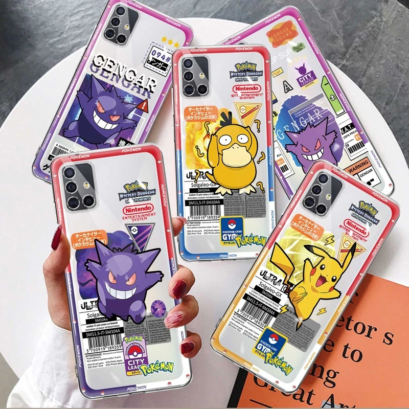 

TPU For Samsung Galaxy A12 A51 A13 5G A53 A32 4G A52 A21s A22 A72 A33 A23 A31 A73 A71 Pokemon Anime Japan Game Gengar Cover Case