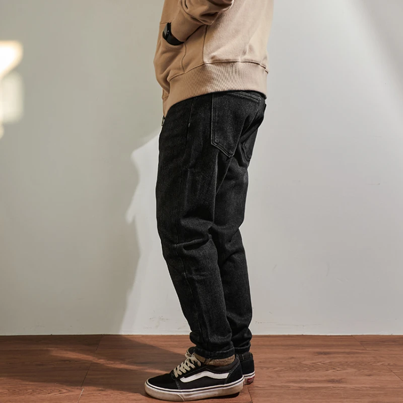 Heavy n Retro Jeans men's winter suede stretch casual pants