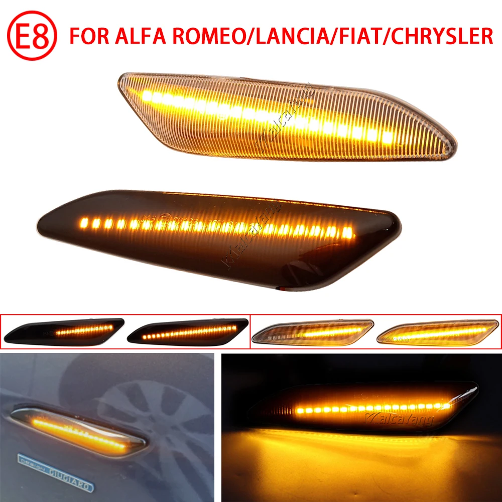 

New Flashing LED Side Marker Light Turn Signal Blinker For Alfa Romeo 156 147 Fiat Tipo Egea 356 Lancia Delta Chrysler Ypsilon