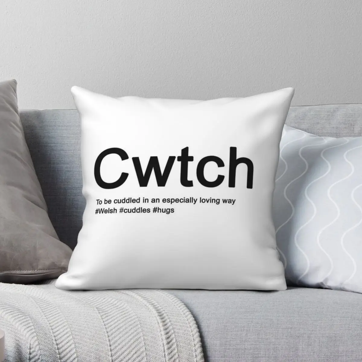 Cwtch Декоративная Подушка на молнии с надписью Welsh