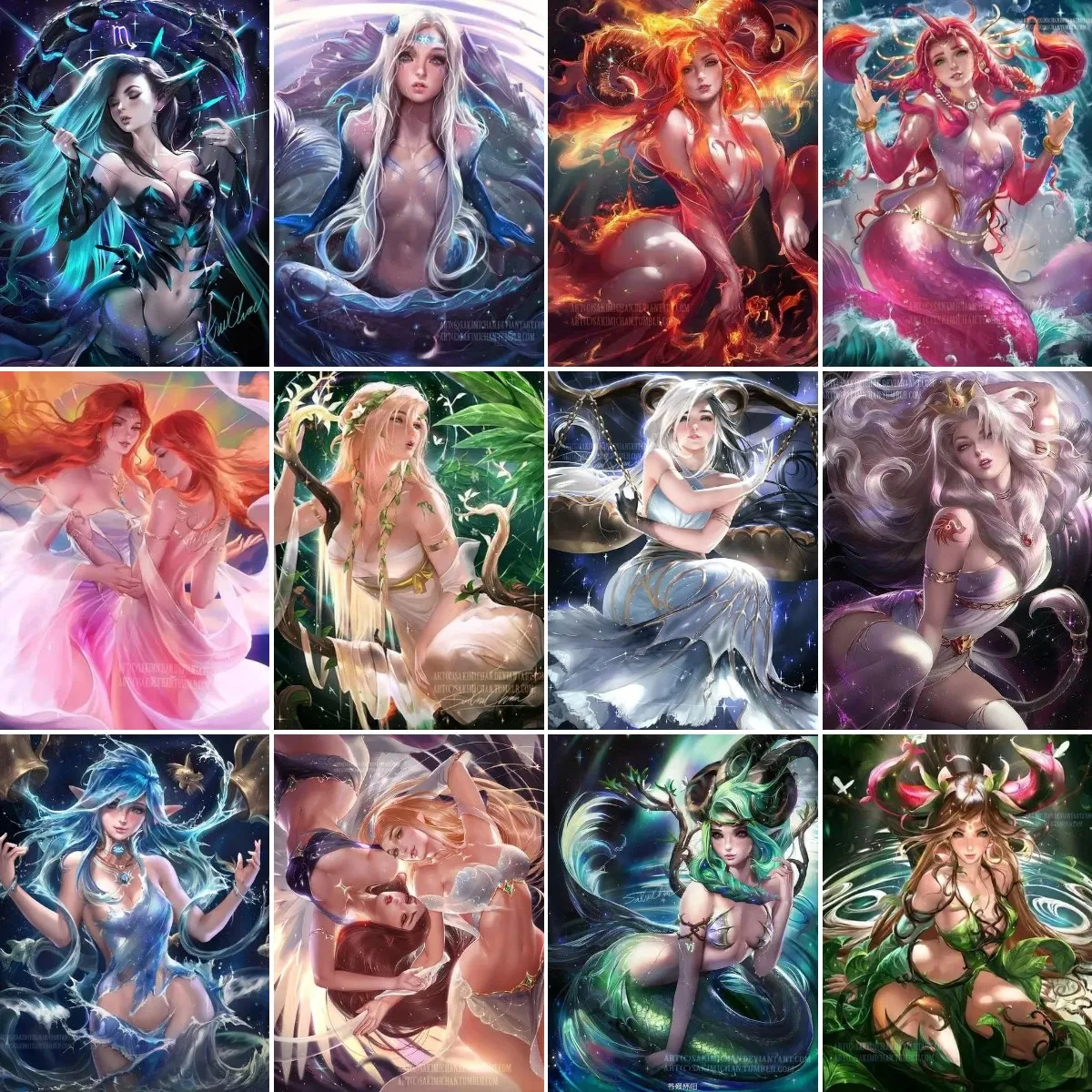 

Diamond Painting Cartoon Full Square Rhinestone Elf Fantasy Girl Nature Element Embroidery Cross Stitch Mosaic Cross Stitch Kit