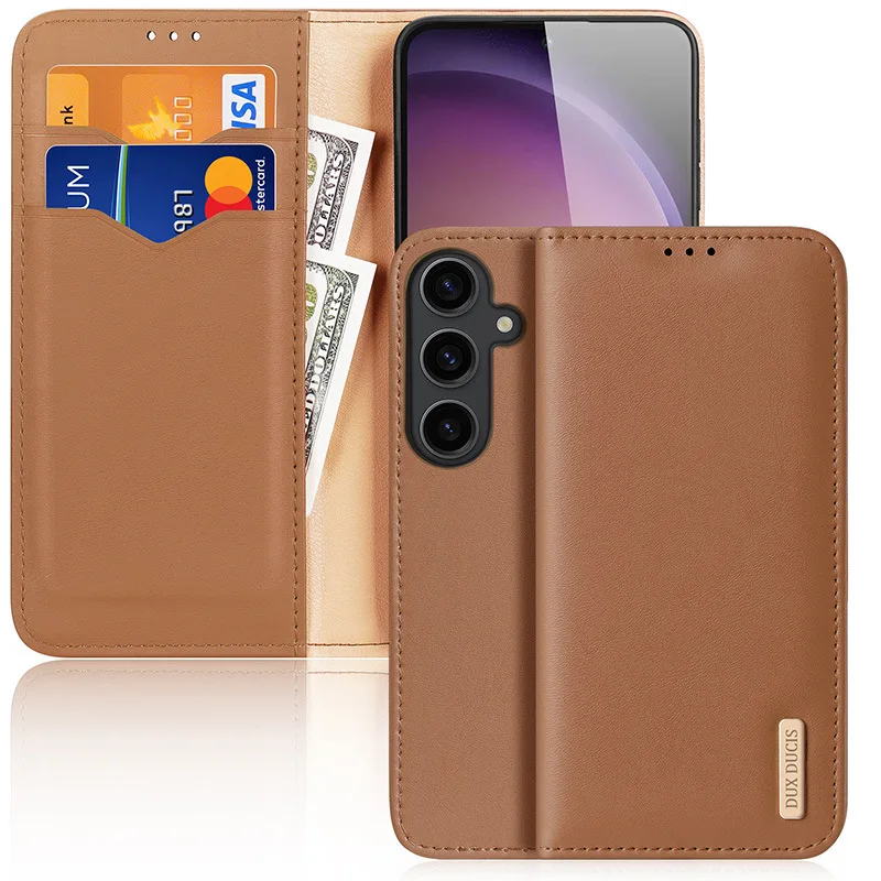 Фото Dux Ducis оригинальный роскошный чехол-кошелек из натуральной кожи для Samsung Galaxy S25 S24 Plus Ultra с держателем для карт, чехол для телефона №5