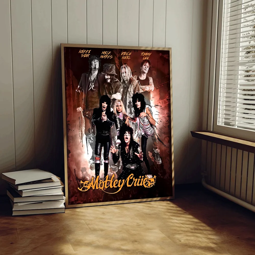 Motley C-crues Rock аниме постеры клейкая белая бумага наклейка Сделай Сам комната бар