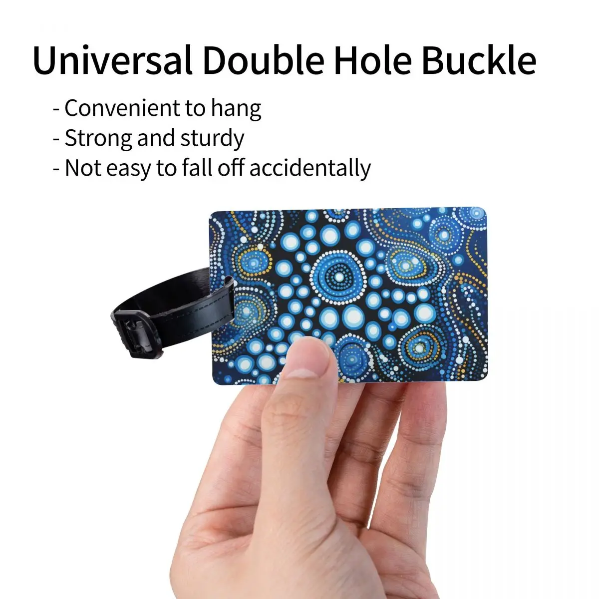 Изготовленная на заказ багажная бирка с австралийским аборигеном в горошек и