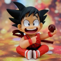 dragon ball figure ornament 10cmpvc anime gokuchildhood sitting goku redblue action figurine collectible model toys for boy