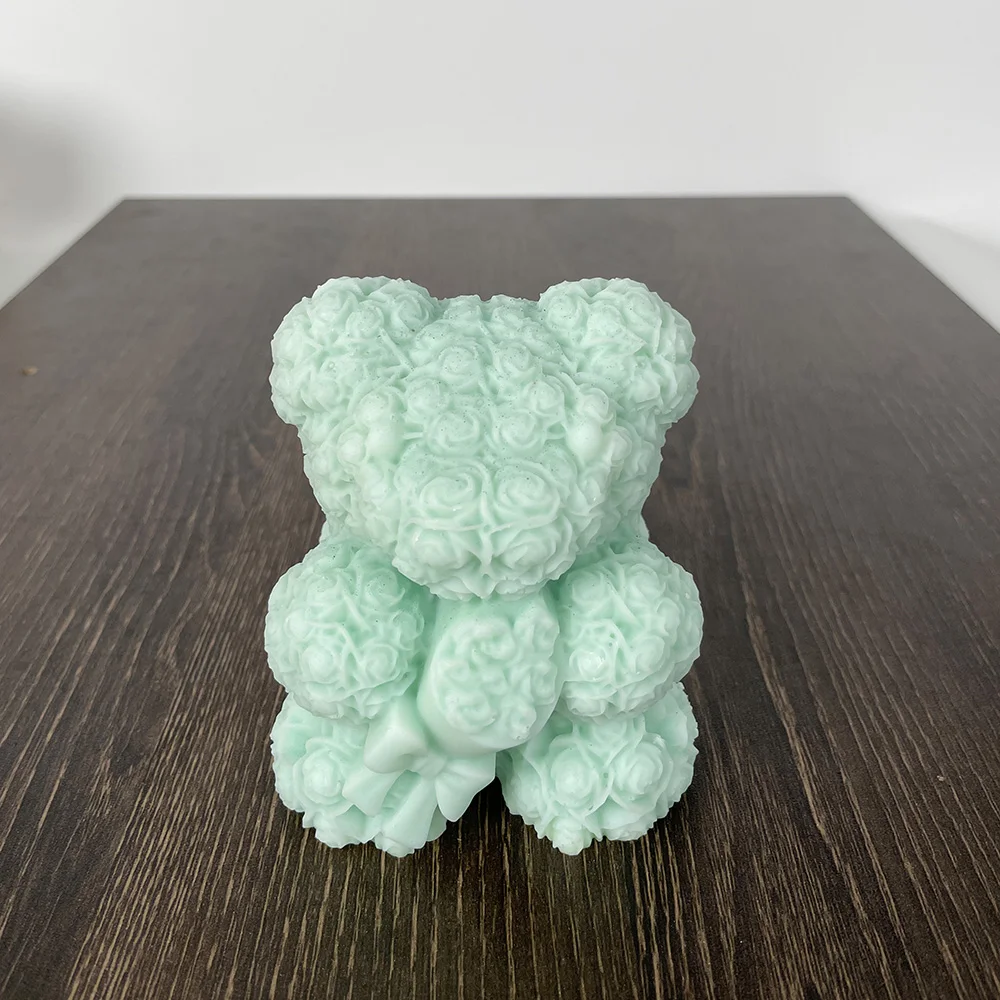 Большой медведь силиконовая форма для свечей 3D объятие любовь роза поделки