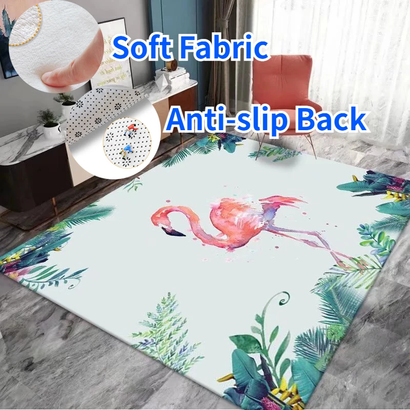 

Современные ковры в пасторальном стиле для гостиной 200x300 украшение с рисунком Фламинго Домашние коврики для спальни утолщенный нескользящий коврик