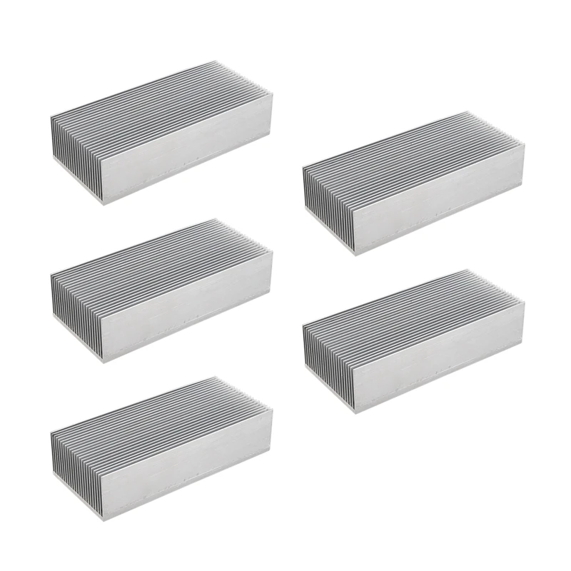 

5X Aluminum Heat Radiator Heatsink Cooling Fin 150X69x37mm Silver Tone