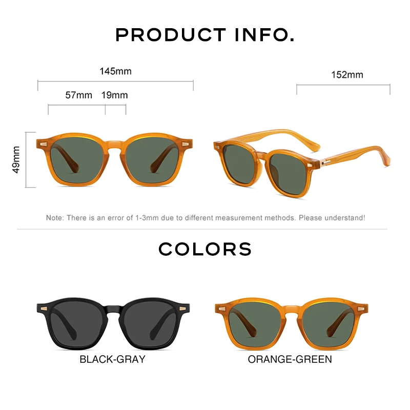 CAPONI Cool Women's Sunglasses Sun Shade Glasses With Chain Accessory Oval UV400 Ray Protect Acetate Polarized Eyewear CP22002