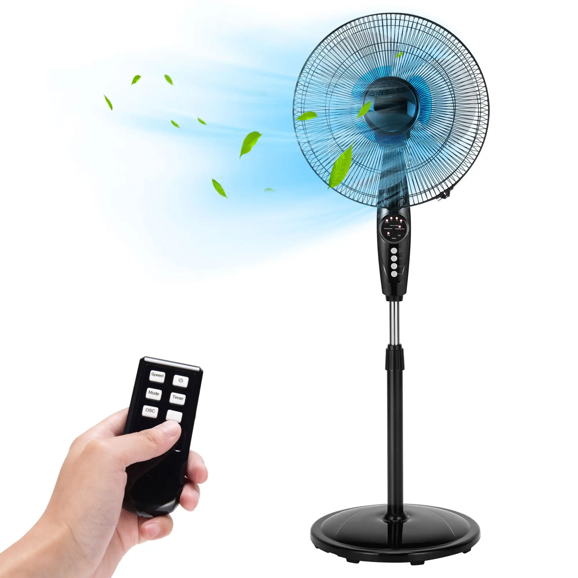 

Home Office 18'' Dual Blade Pedestal Fan Adjustable Oscillating Stand Fan