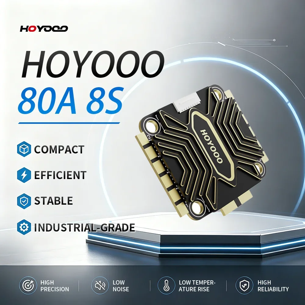 Фото UniFlyHOYOOO FPV 80A 3–8S 4-в-1 ESC 32-битный высокопроизводительный электронный регулятор скорости (размер крепления 30.5×30.5 мм) BLHeli32 для FPV №2