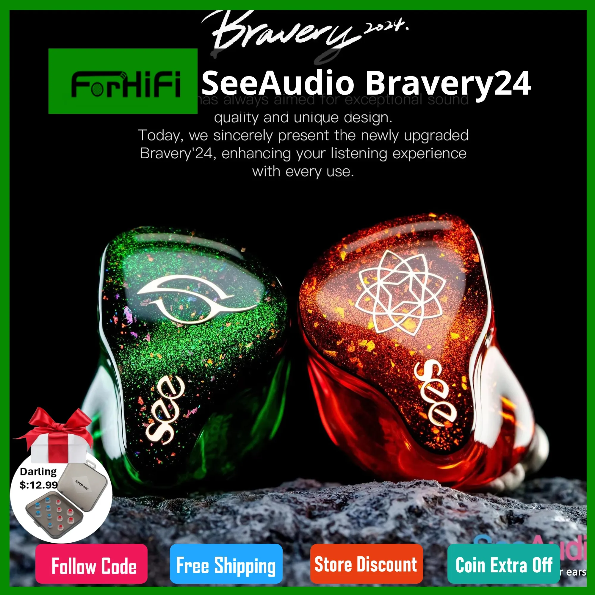 Внутриканальные наушники SeeAudio Bravery24 с 4 сбалансированными арматурными Hi-Fi