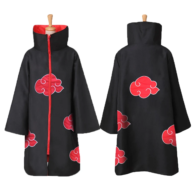 

Halooween Adult Child Boy Girl Anime Akatsuki Cloak Headband Christmas Stand Collar Cloak Cape Robe Cosplay Costumes 125-2XL